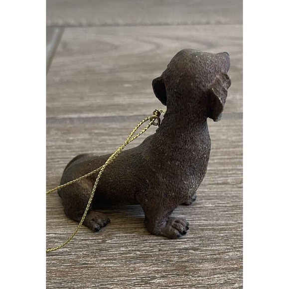 Dachshund Collectible Christmas Tree Ornament Brown Black Figurine Dog - Picture 3 of 5